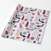 エレガント赤面ガーリーピンクメイクアップアーティストグラマー ラッピングペーパー (アンロールド)