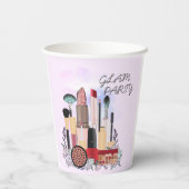 エレガント赤面ガーリーピンクメイクアップアーティストグラマー 紙コップ (裏面)