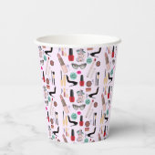 エレガント赤面ガーリーピンクメイクアップアーティストグラマー 紙コップ (裏面)