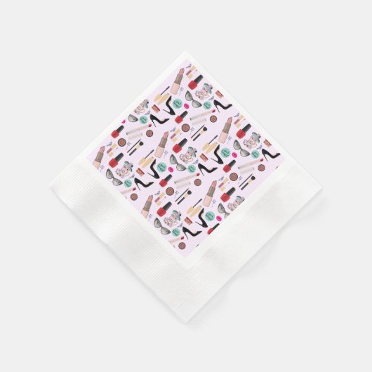 エレガント赤面ガーリーピンクメイクアップアーティストグラマー 縁ありカクテルナプキン (角)