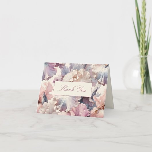 エレガント赤面クラシックフォーマルブライダルシャワー サンキューカード (正面)