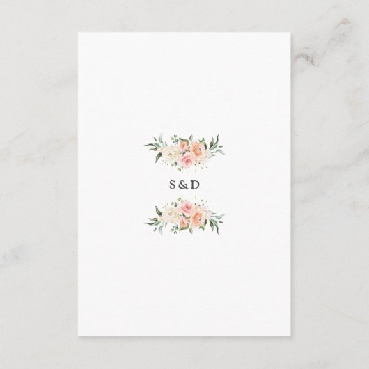 エレガント赤面クリームフラワー結婚ズ詳細 エンクロージャーカード (裏面)