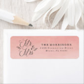 エレガント赤面グラデーションの水色 | 結婚s ラベル (インサイチュ)