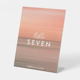 エレガント赤面グラデ結婚ーションの表の番号 台座サイン