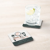 エレガント赤面グレイのメイクアップアーティスト宇宙学者 コースター (右側)