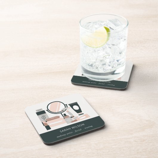 エレガント赤面グレイのメイクアップアーティスト宇宙学者 コースター (右側)