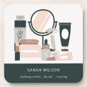 エレガント赤面グレイのメイクアップアーティスト宇宙学者 コースター (正面)