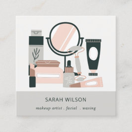 エレガント赤面グレイのメイクアップアーティスト宇宙学者 スクエア名刺