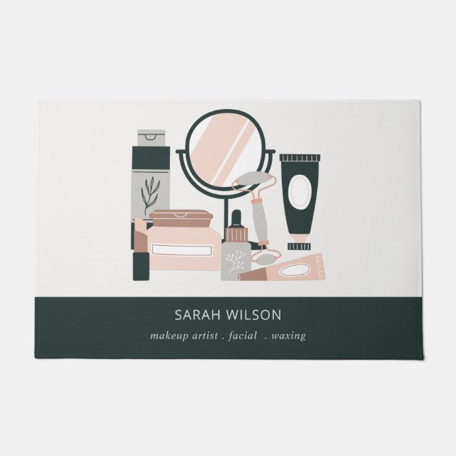 エレガント赤面グレイのメイクアップアーティスト宇宙学者 ドアマット (正面)