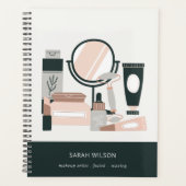 エレガント赤面グレイのメイクアップアーティスト宇宙学者 プランナー手帳 (正面)