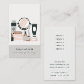 エレガント赤面グレイのメイクアップアーティスト宇宙学者 名刺 (正面/裏面)