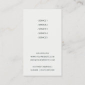 エレガント赤面グレイのメイクアップアーティスト宇宙学者 名刺 (裏面)