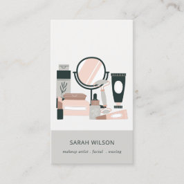 エレガント赤面グレイのメイクアップアーティスト宇宙学者 名刺