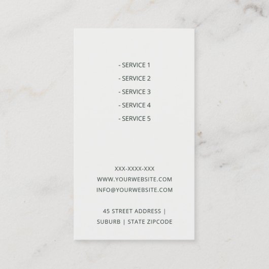 エレガント赤面グレイのメイクアップアーティスト宇宙学者 名刺 (裏面)