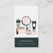 エレガント赤面グレイのメイクアップアーティスト宇宙学者 名刺 (正面)