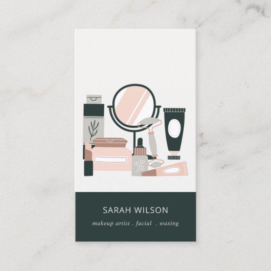 エレガント赤面グレイのメイクアップアーティスト宇宙学者 名刺 (正面)