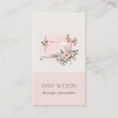 エレガント赤面グレイ裁縫機械フローラテーラー 名刺 (正面)