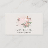 エレガント赤面グレイ裁縫機械フローラテーラー 名刺