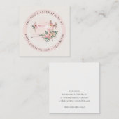 エレガント赤面グレー裁縫機フローラ調整 スクエア名刺 (正面/裏面)