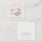 エレガント赤面グレー裁縫機フローラ調整 スクエア名刺 (正面/裏面)