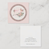 エレガント赤面グレー裁縫機フローラ調整 スクエア名刺 (正面/裏面)