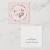 エレガント赤面グレー裁縫機フローラ調整 スクエア名刺 (正面/裏面)