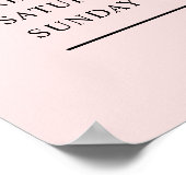 エレガント赤面シンプルピンクビジネス開店時間 ポスター (角)