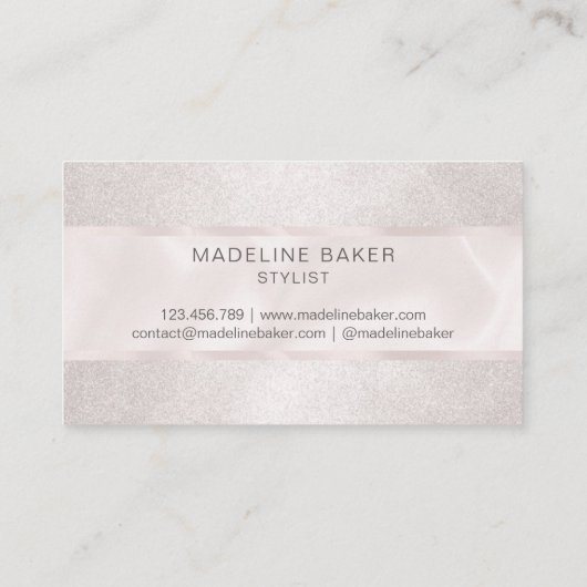 エレガント赤面シンプルピンクプロフェッショナルミニマリスト 名刺 (裏面)