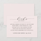 エレガント赤面シンプルベビー依頼のためのピンクブック エンクロージャーカード (正面/裏面)