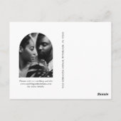 エレガント赤面スクリプト写真ウェディング日付を保存 ポストカード (裏面)