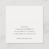 エレガント赤面スプールニードル水カラーフローラテーラー スクエア名刺 (裏面)