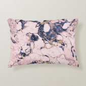 エレガント赤面ネイビー金ゴールド大理石 アクセントクッション (正面)