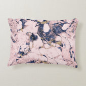 エレガント赤面ネイビー金ゴールド大理石 アクセントクッション (裏面)