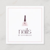 エレガント赤面ネイリスト スクエア名刺 (正面)