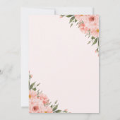 エレガント赤面バラと緑結婚式招待状 招待状 (裏面)