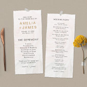 エレガント赤面バラ結婚式プログラムカード