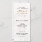 エレガント赤面バラ結婚式プログラムカード (正面)