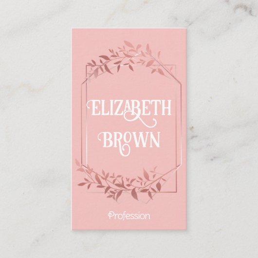 エレガント赤面バラ金ゴールドフレ離れーム 名刺 (正面)