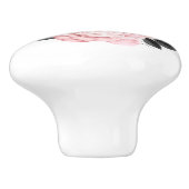 エレガント赤面バラ金ゴールドフローラフラワーバラ セラミックノブ (側面)