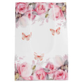 エレガント赤面バラ ミディアムペーパーバッグ (裏面)