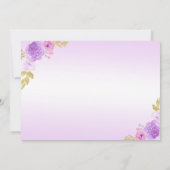 エレガント赤面パープルフローラキンセアニラ招待状 招待状 (裏面)