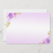 エレガント赤面パープルフローラキンセアニラ誕生日 サンキューカード (裏面)