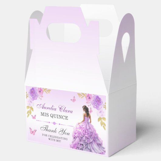 エレガント赤面パープルフローラキンセアニラ誕生日 フェイバーボックス (オープン)