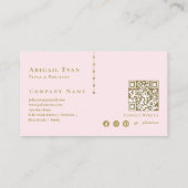 エレガント赤面ピガーリーンクグリッター金ゴールドモノグラム 名刺 (裏面)