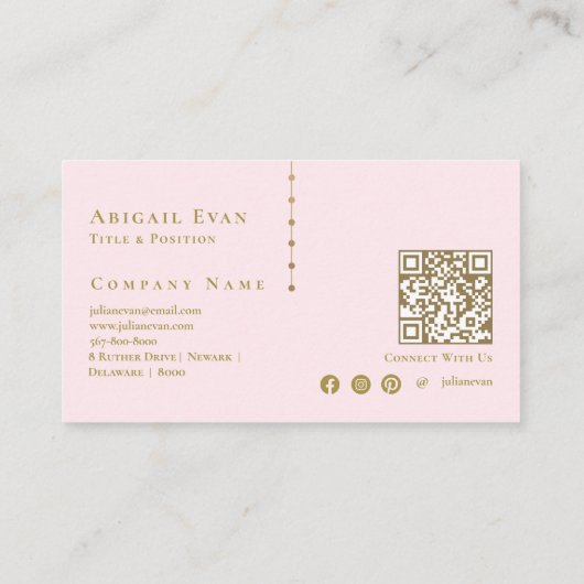 エレガント赤面ピガーリーンクグリッター金ゴールドモノグラム 名刺 (裏面)