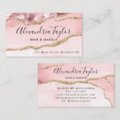 エレガント赤面ピガーリーンク金ゴールドグリッターマーブルゲート 名刺 (正面/裏面)