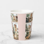 エレガント赤面ピシンプルンク家族フォトコラージュ 紙コップ (左)