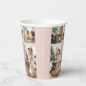 エレガント赤面ピシンプルンク家族フォトコラージュ 紙コップ (右)