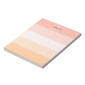 エレガント赤面ピストライプのックモノグラム名 ノートパッド (回転)