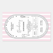 エレガント赤面ピストライプンクベーカリーコテージ法ラベル 長方形シール (正面)